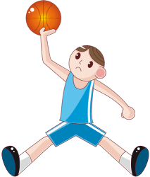 Player in a jump with ball and open legs Game