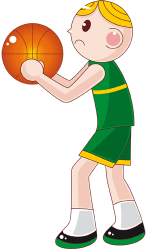 A basketball player is practicing the shot Game
