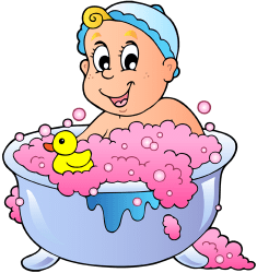 Baby's bath time with a rubber duck Game