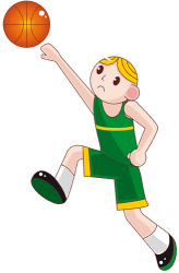 Basketball player in offensive action, attack Game