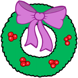Christmas wreath with ribbon bow Game