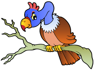 Desert vulture over a tree branch Game