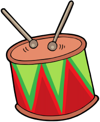 Drum beaten with a pair of drumsticks Game