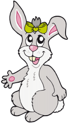 Easter bunny with a ribbon on the head Game
