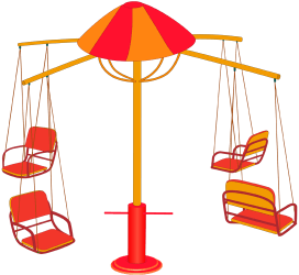 Flying chairs, swivel swing for four Game