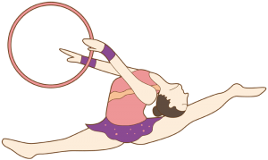Gymnast with the hoop in rhythmic gymnastics Game
