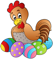 Hen sitting on the Easter eggs Game