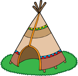 Indian Tipi, conical tent of a camp Game