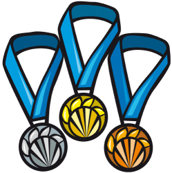 Medals for the top three finishers Game