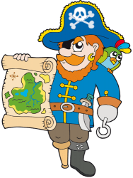 Pirate Captain with the treasure map Game