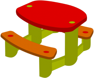 Table and benches for children Game