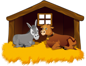 The animals in the stable: the ox and the mule Game