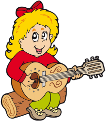 Young girl playing the guitar Game