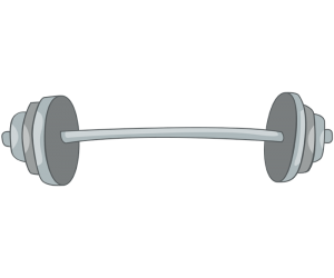 A barbell for weightlifting exercise Game