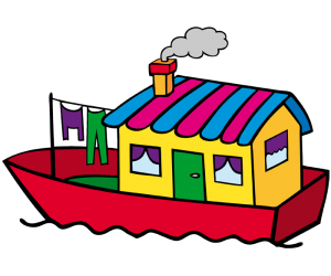 A boat used as a house, a house boat Game