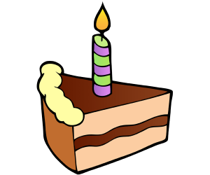 A candle on a piece of birthday cake Game