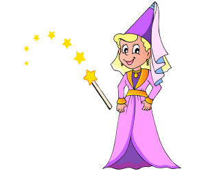 A fairy with a magic wand in action Game