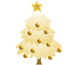 A fir tree with decorations, a Christmas tree Game