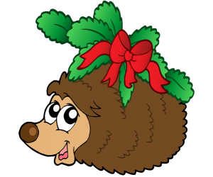 A hedgehog with a Christmas decoration Game