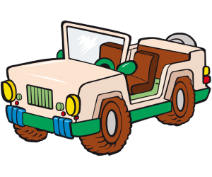A jeep, an off-road vehicle Game