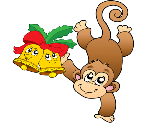 A monkey with two Christmas bells Game