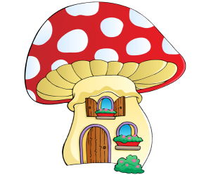 A mushroom house, a fantastic little house Game