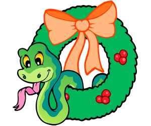 A snake with a Christmas wreath Game
