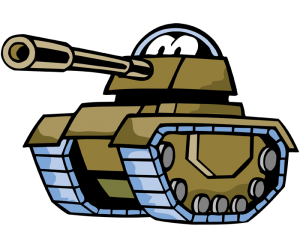 A tank, an armoured fighting vehicle Game