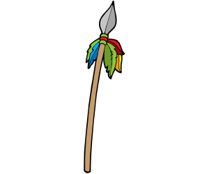 A traditional african weapon, a spear Game