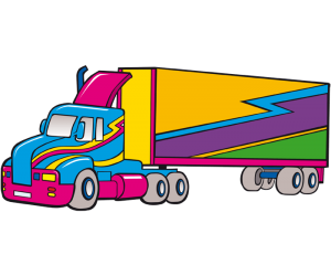 A trailer truck for goods transport Game