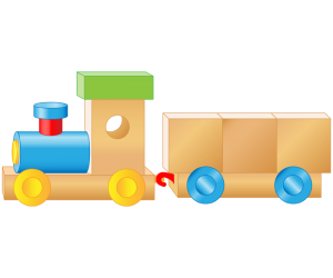 A train, a wooden toy Game