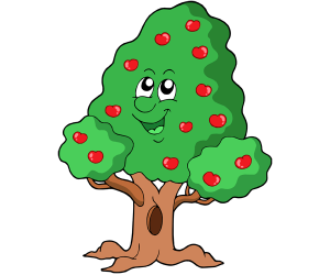 A tree full of ripe fruit in summer Game