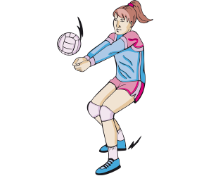 A volleyball player with the ball Game