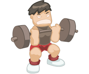 A weightlifter in action Game