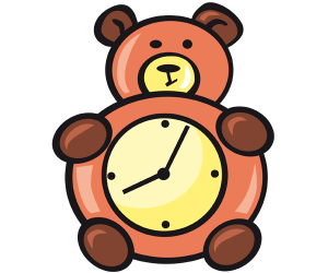 An alarm clock for children, a little bear Game