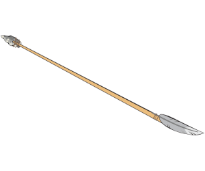 An arrow with stone tip, a prehistoric arrow Game
