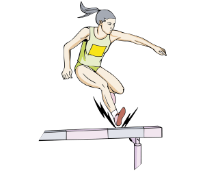 An athlete in a steeplechase race Game