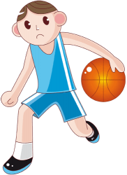 Basketball player in training with ball Game