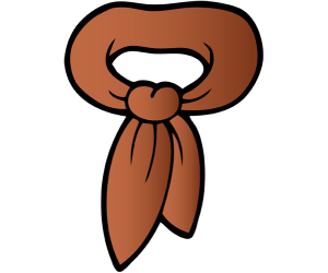 Brown scout neckerchief with a knot Game