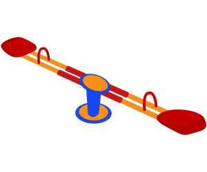 Classical seesaw, teeter-totter or teeter board Game