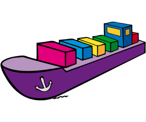 Containership, a ship carrying containers Game