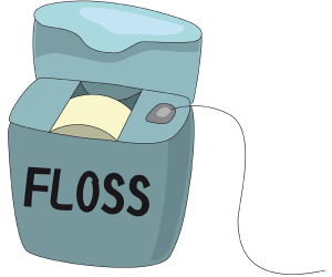 Dental floss to clean between teeth Game