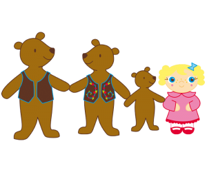 Goldilocks and the bear family, all together Game