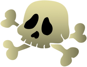 Human skull with other bones of the skeleton Game
