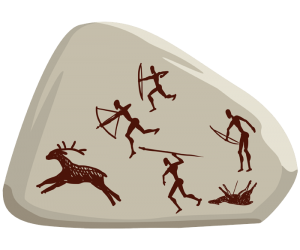 Hunting scene, example of cave painting Game