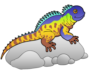 Iguana, herbivorous lizard from tropical areas Game