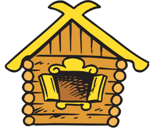 Izba, traditional russian countryside log house Game