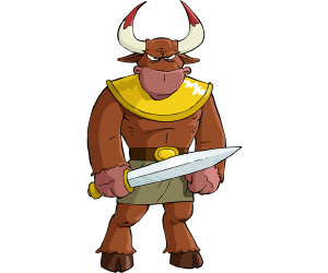 Minotaur, monster half man and half bull Game