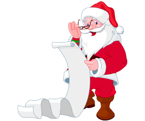 Santa Claus with the Christmas gifts list Game