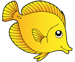 Surgeon fish, a fish that lives in tropical seas Game